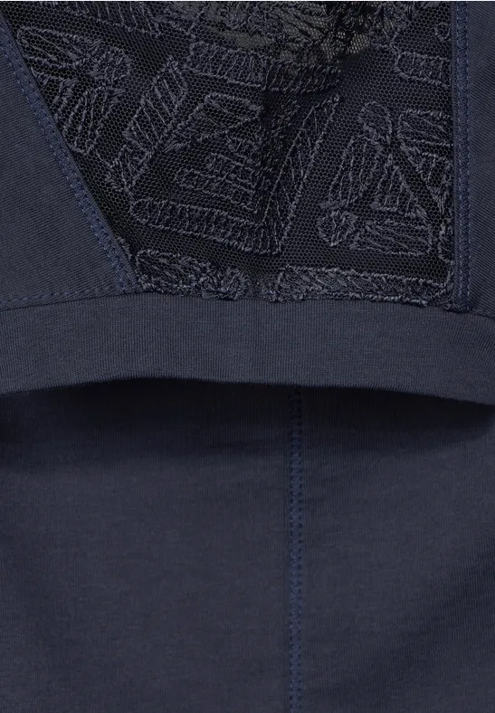 Spitzendetail Shirt night sky blue