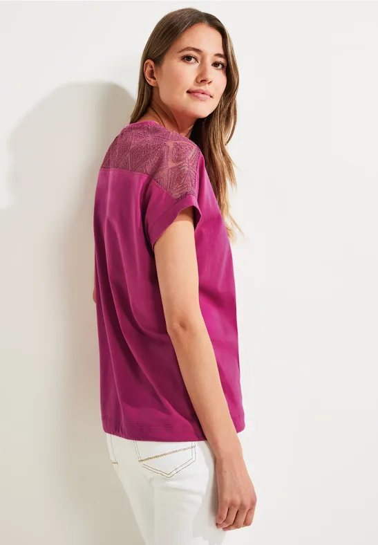 Spitzendetail Shirt cool pink