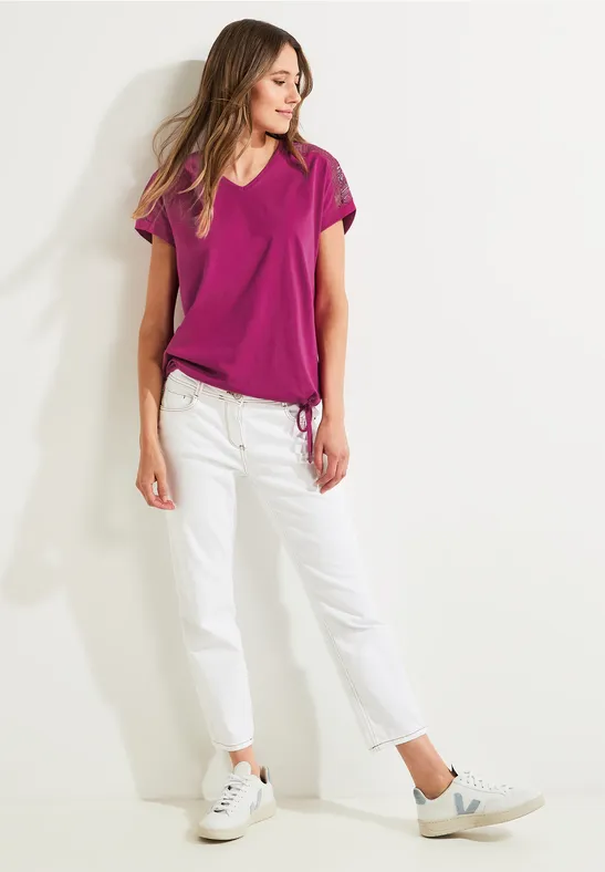 Spitzendetail Shirt cool pink