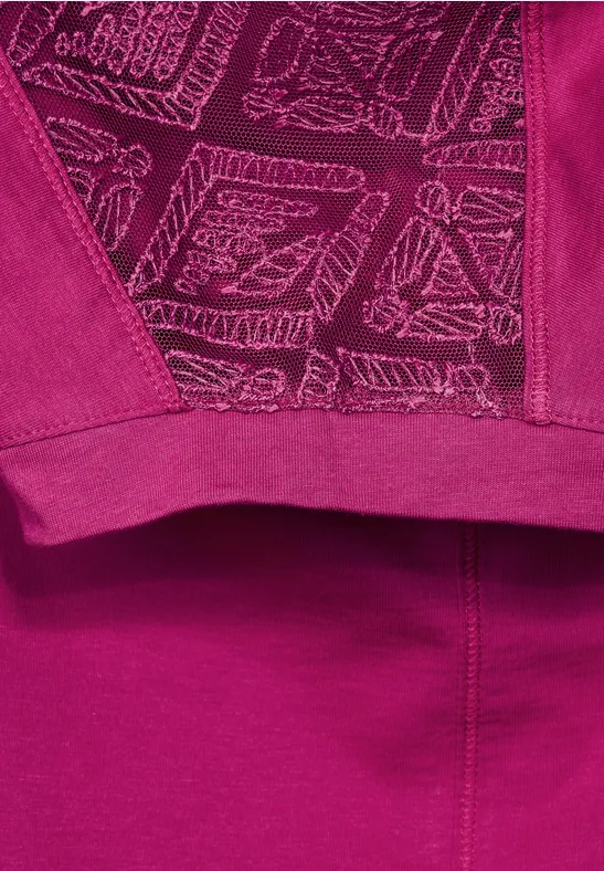 Spitzendetail Shirt cool pink