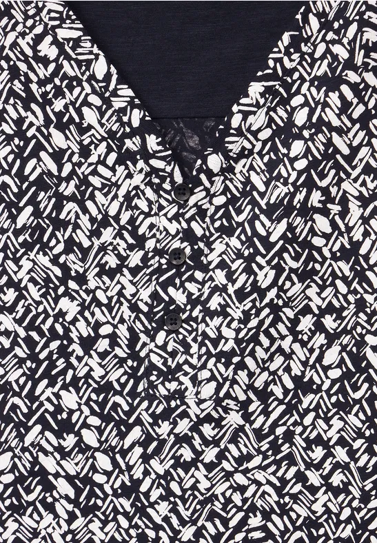 Top met onopvallende print night sky blue