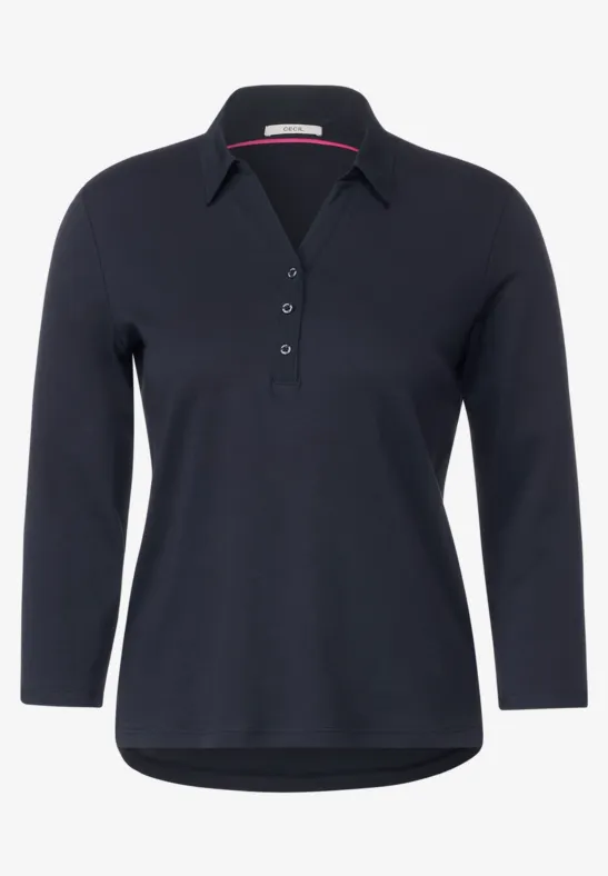 Shirt mit Polokragen night sky blue