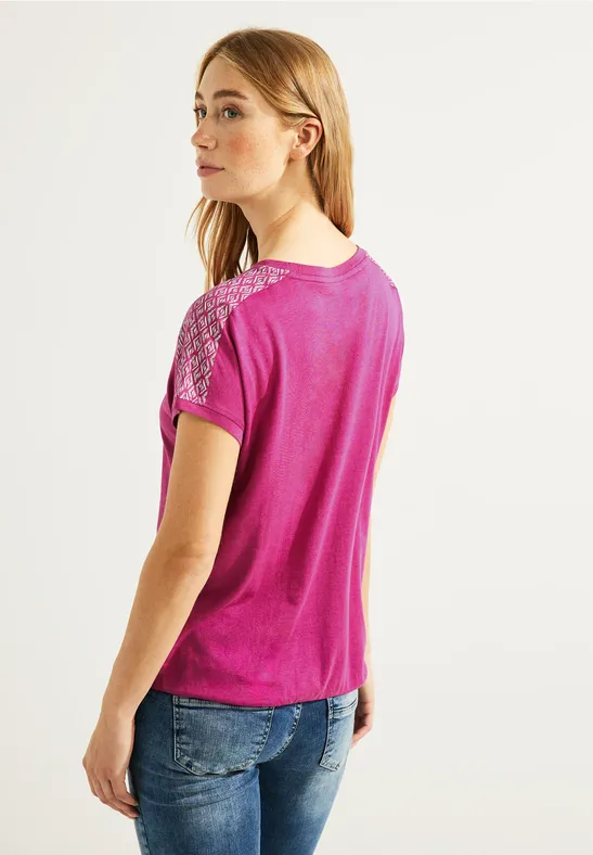 T-shirt avec imprimé sur les épaules cool pink