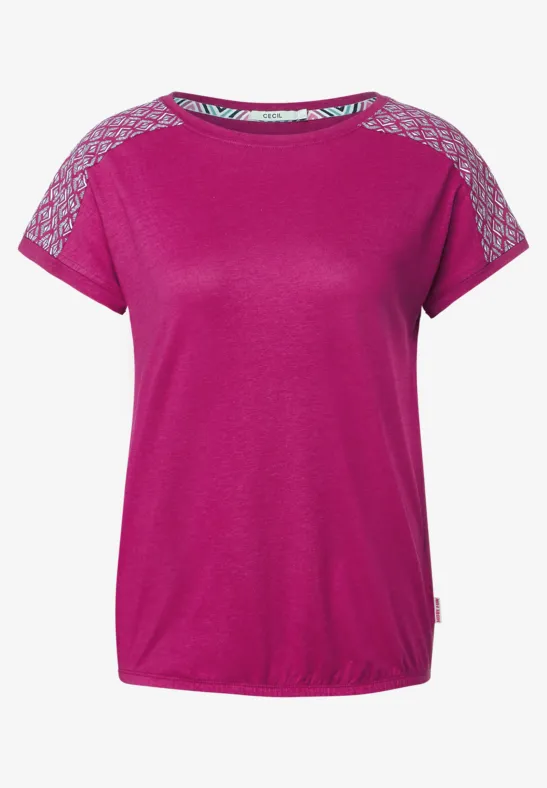 T-shirt avec imprimé sur les épaules cool pink
