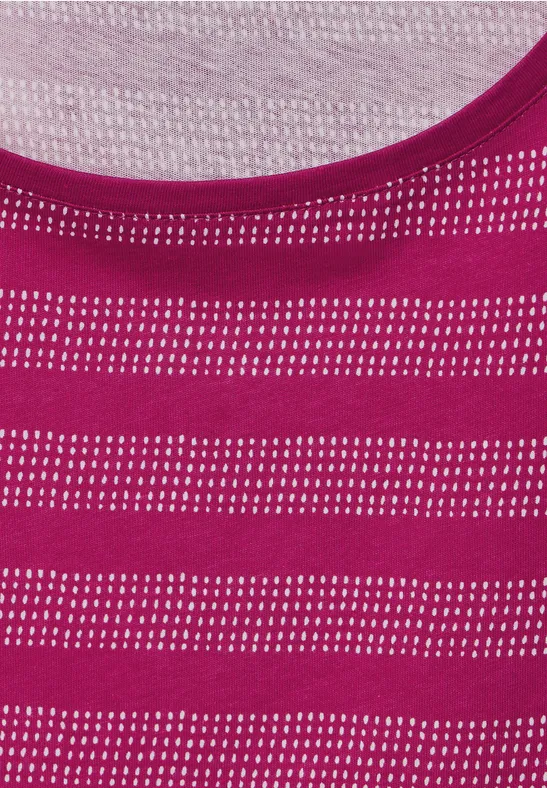 T-shirt rayé à encolure bateau cool pink
