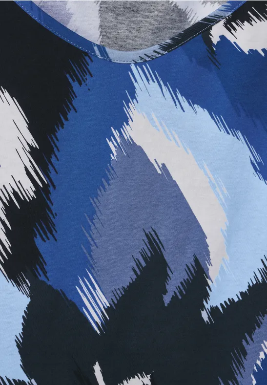 Mouwloze top met print blue sea