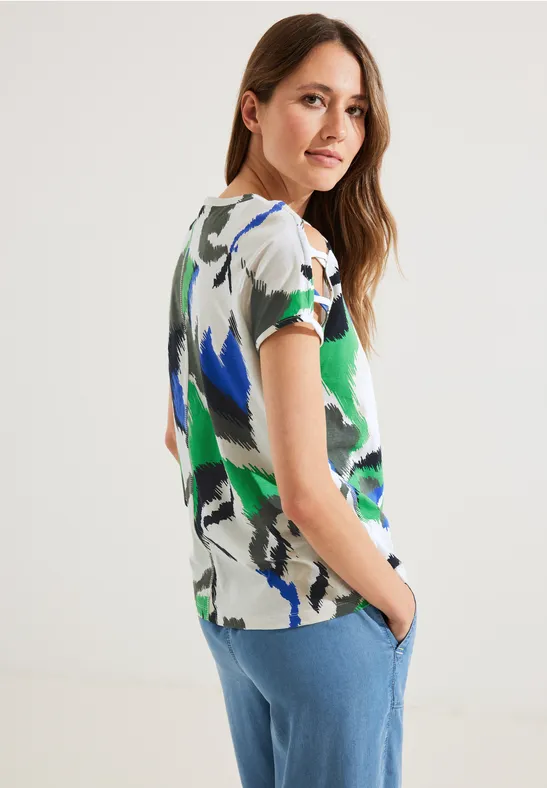 T-shirt avec détails sur les épaules vanilla white