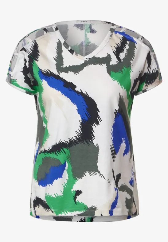T-shirt avec détails sur les épaules vanilla white
