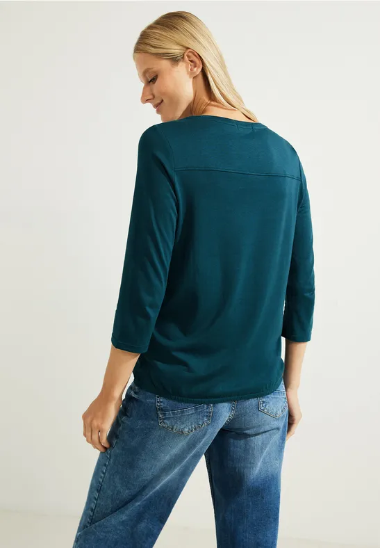 Tunikashirt in Unifarbe deep lake green