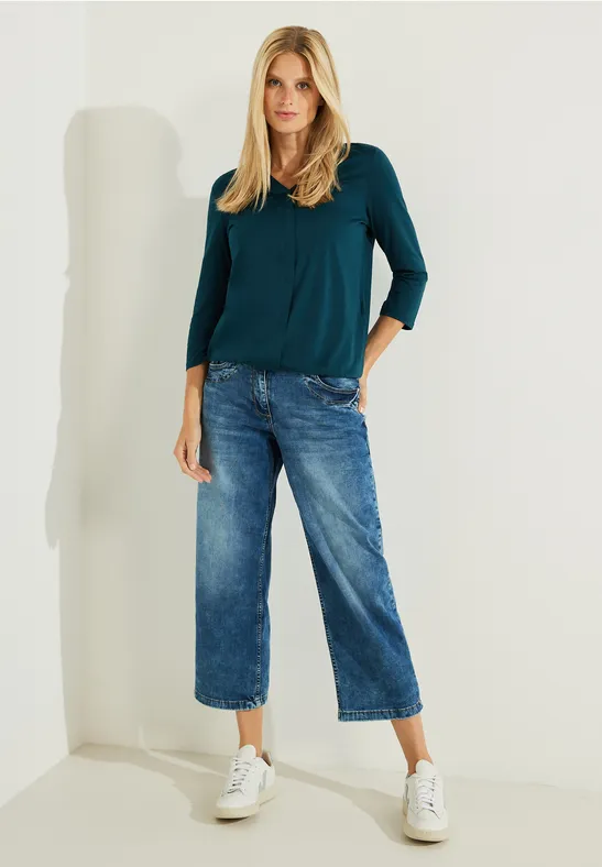 Tunikashirt in Unifarbe deep lake green