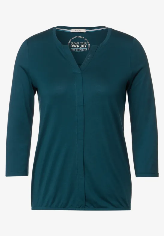 Tunikashirt in Unifarbe deep lake green