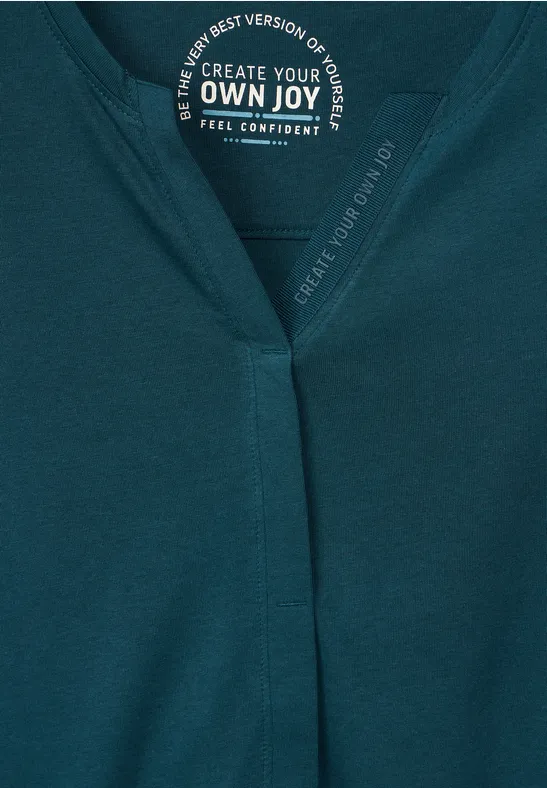 Tunikashirt in Unifarbe deep lake green