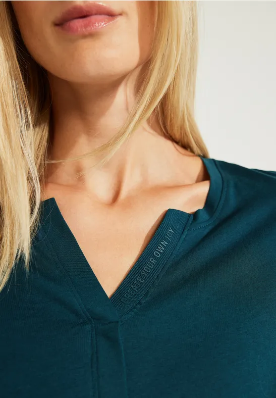 Tunikashirt in Unifarbe deep lake green