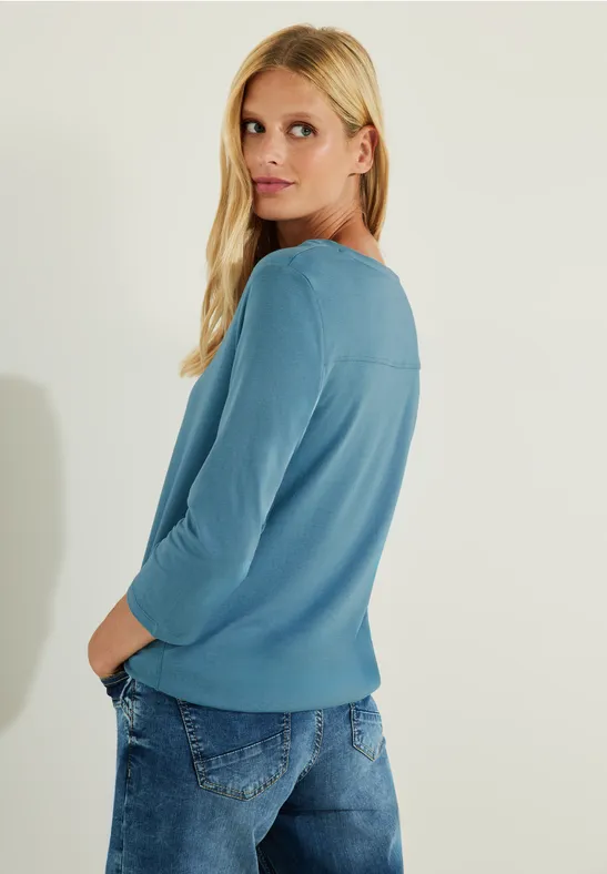 Tuniekshirt in effen kleur adriatic blue