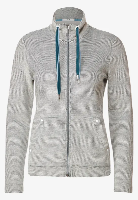 Gestreifte Shirtjacke vanilla white