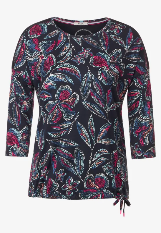 Shirt mit Alloverprint night sky blue