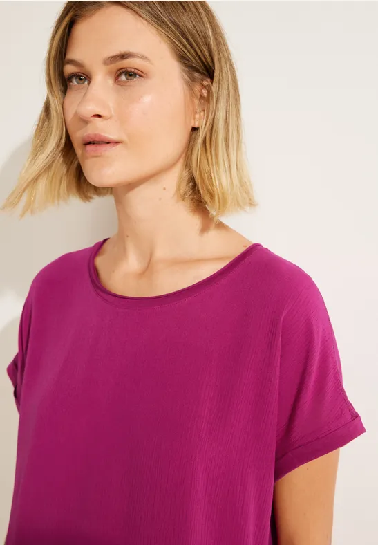 T-shirt dans un mélange de matières cool pink
