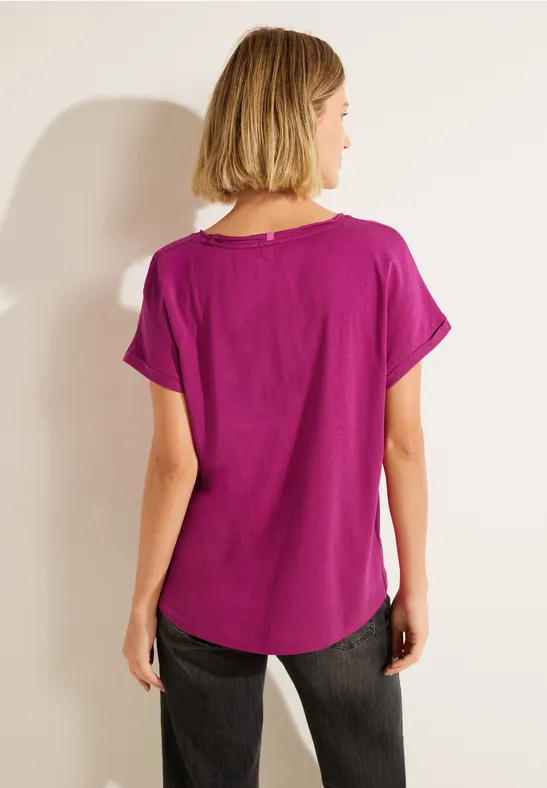 T-shirt dans un mélange de matières cool pink
