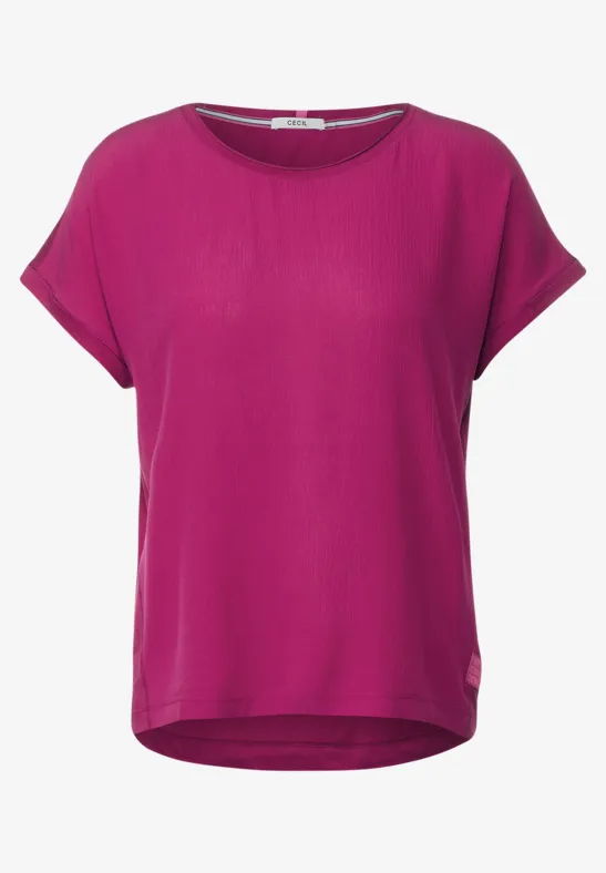 T-shirt dans un mélange de matières cool pink