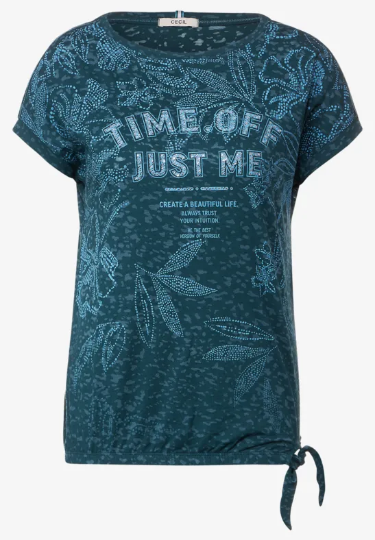 T-shirt met print op de voorkant deep lake green