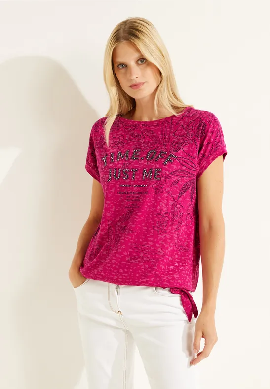 T-shirt met print op de voorkant cool pink