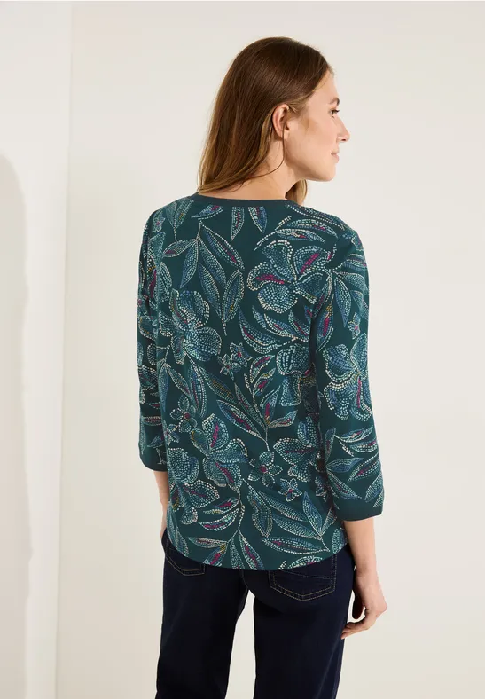 Tunikashirt mit Zipper deep lake green