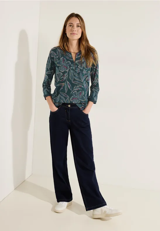 Tunikashirt mit Zipper deep lake green