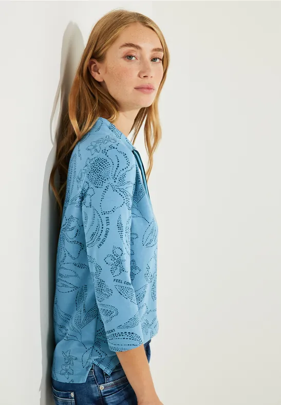T-shirt pour femmes à imprimé floral adriatic blue