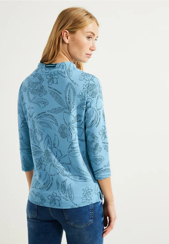 T-shirt pour femmes à imprimé floral adriatic blue