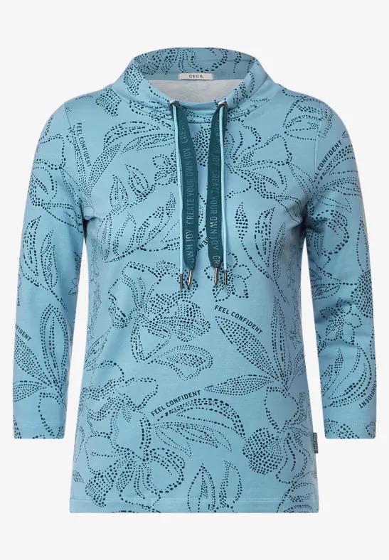 T-shirt pour femmes à imprimé floral adriatic blue