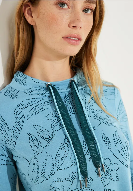 T-shirt pour femmes à imprimé floral adriatic blue