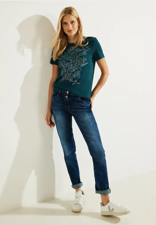 T-shirt met print op de voorkant deep lake green