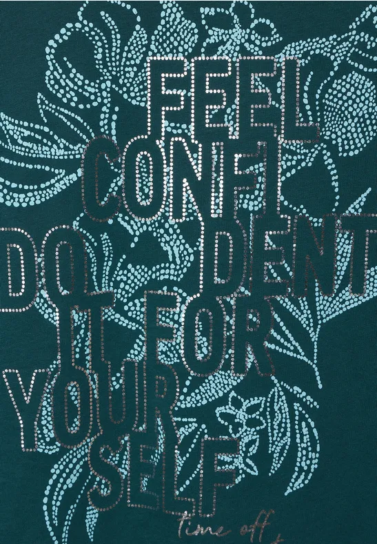 T-shirt met print op de voorkant deep lake green