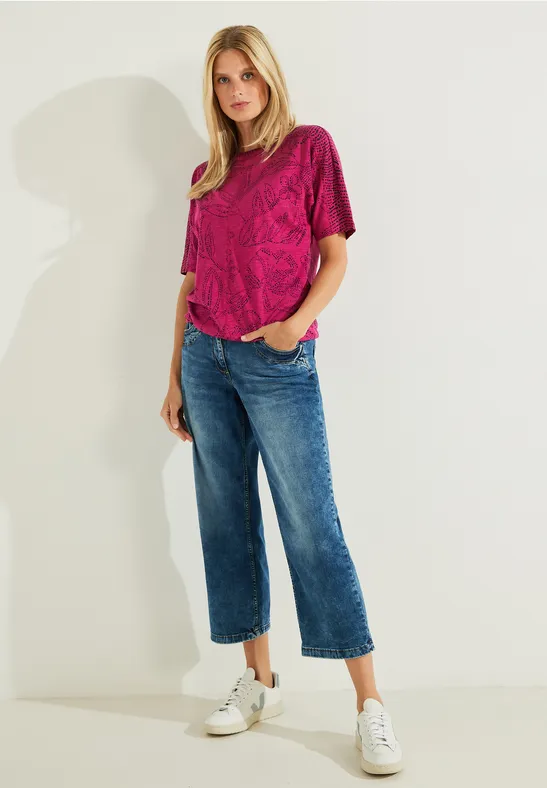 T-shirt avec mélange d'imprimés cool pink