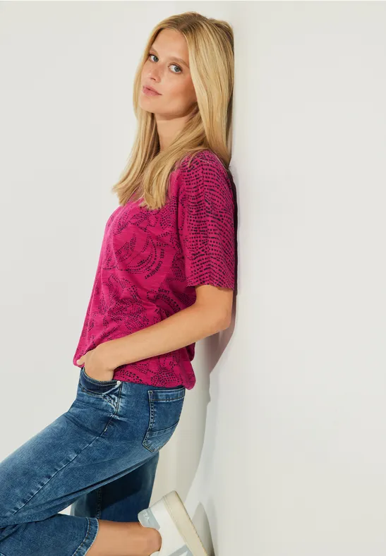 T-shirt avec mélange d'imprimés cool pink