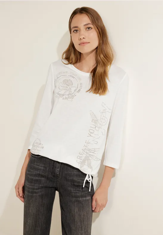 Shirt met print op de voorkant vanilla white