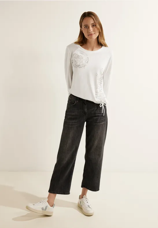 Shirt met print op de voorkant vanilla white