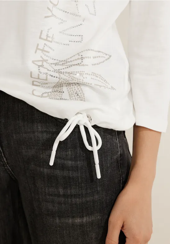 Shirt met print op de voorkant vanilla white