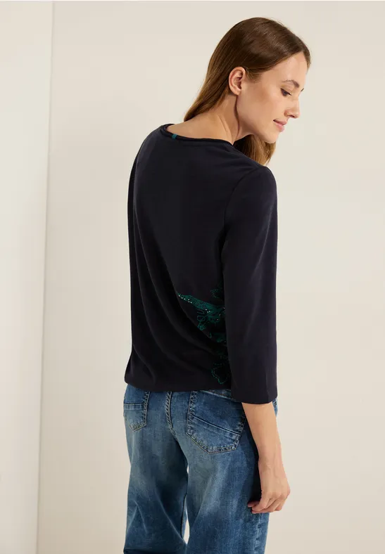 Shirt met print op de voorkant night sky blue