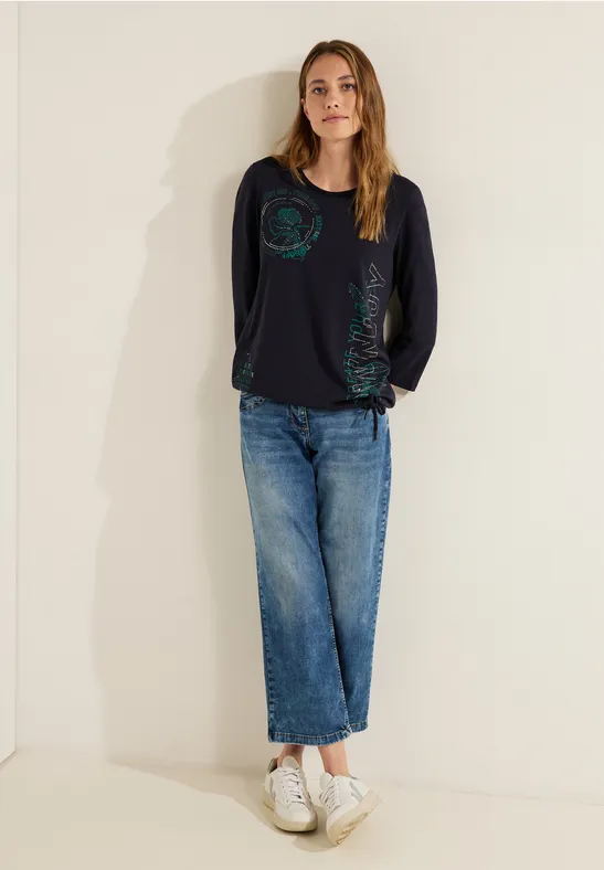 Shirt met print op de voorkant night sky blue