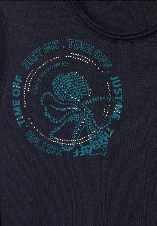 Shirt met print op de voorkant night sky blue