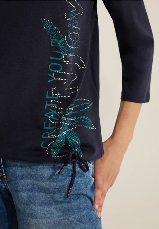 Shirt met print op de voorkant night sky blue