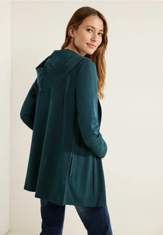 Unifarbene Kapuzenshirtjacke deep lake green