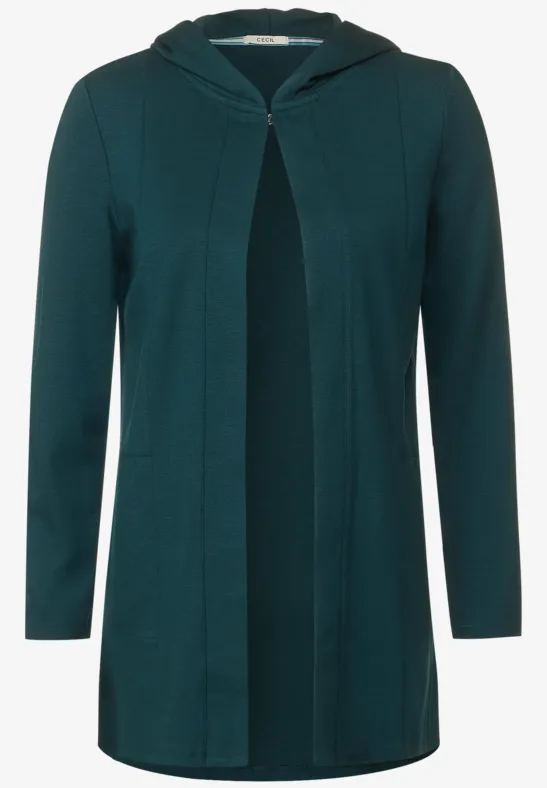 Unifarbene Kapuzenshirtjacke deep lake green