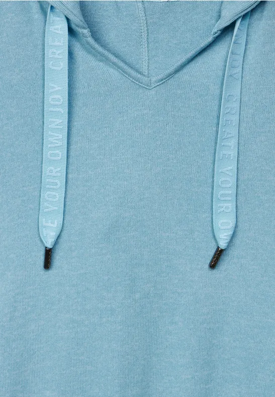 Kapuzenshirt in Melange reef blue melange