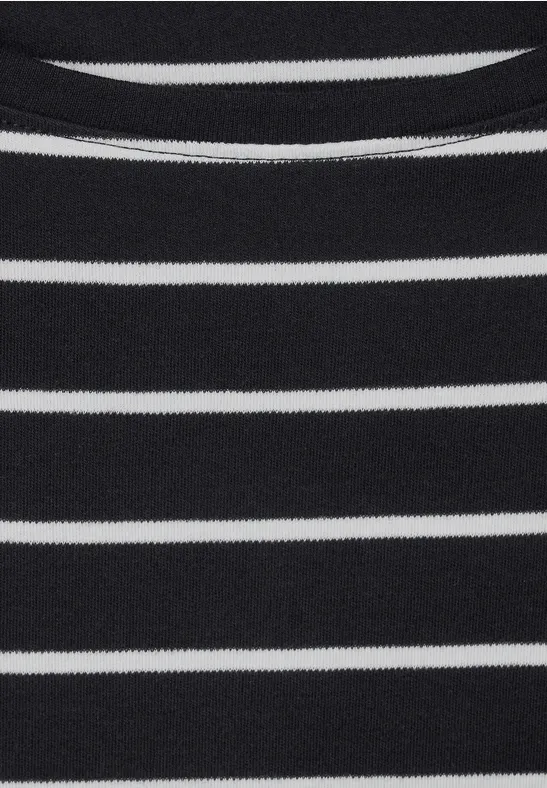 Basic Streifenshirt Black