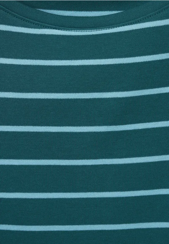Basic Streifenshirt deep lake green