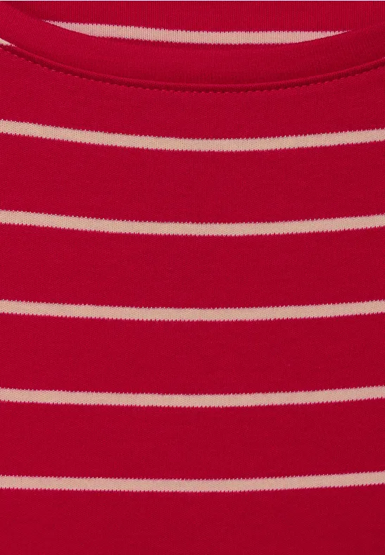 Basic Streifenshirt casual red