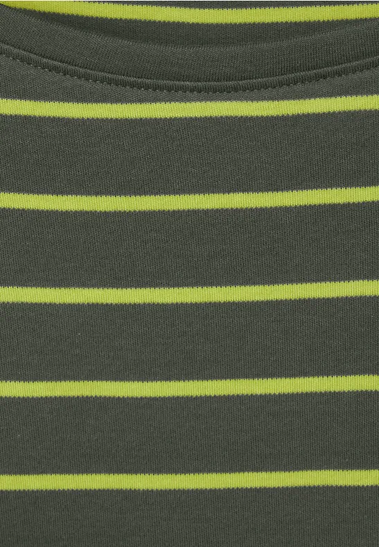 Basic Streifenshirt dynamic khaki