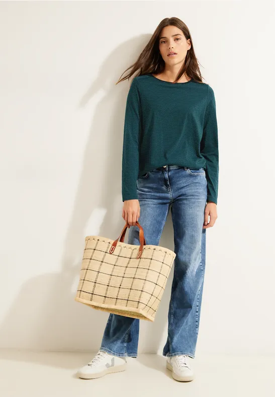 Gestreept shirt deep lake green